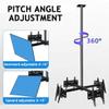 4-screen Ceiling TV Mount, 1.2-2m Height Adjustable Hanging Ceiling TV Bracket with 360 Rotation, Up/Down Angle Adjustment 15 Hanging Bracket,Maximum Load-Bearing Capacity 150kg,For 32"-75" Screens view 3