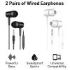2 Pack Wired Earphones with Microphone  Hi-Fi in-Ear Headphones, Noise-Isolating, 3.5 mm Jack for Phone, Laptop, and Tablet view 2