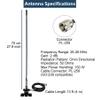 27MHz CB Radio Antenna Kit w/Clip Mount Base 13ft RG-58 Cable PL-259 BNC Connector - Long Range Mobile Whip Antenna for Car Pickup Truck Vehicle Hood Hatch Lip view 2