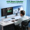 8 Port HDMI Displayport KVM Switch 2 Monitors 8 Computers 4K@60Hz EDID Simulation,8 PC Dual Monitor KVM Switch with 4 USB 3.0 Ports,Audio,RS232,with Wired Remote,12V Power Adapter and 8 USB Cable view 2