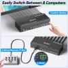 8 Port HDMI Displayport KVM Switch 2 Monitors 8 Computers 4K@60Hz EDID Simulation,8 PC Dual Monitor KVM Switch with 4 USB 3.0 Ports,Audio,RS232,with Wired Remote,12V Power Adapter and 8 USB Cable view 4
