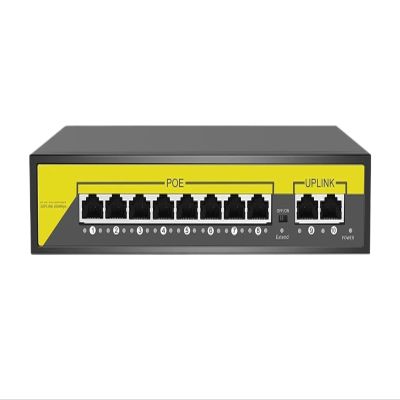 8/16-port 48V POE Switch 2 uplink 10/100Mbps 802.3af/at(8 Ports POE)