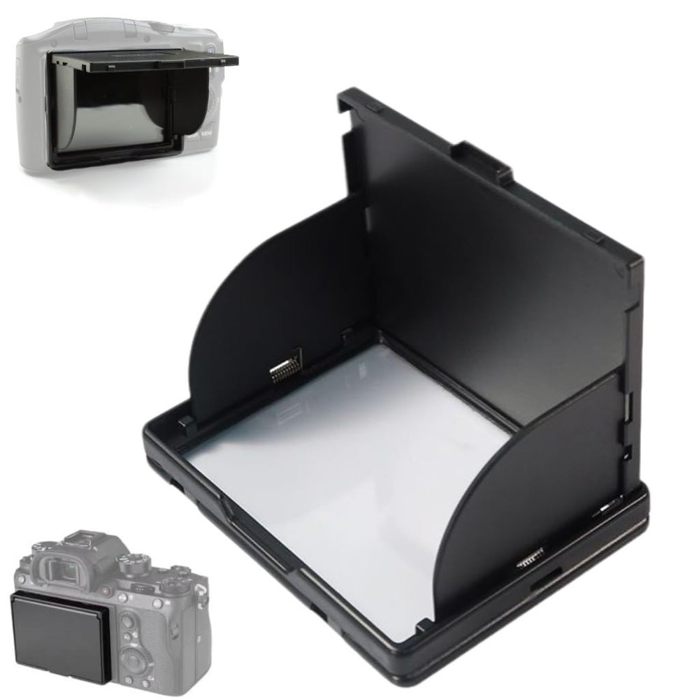 3" LCD Screen Hood Sun Shade Foldable Anti-Glare Reflection Viewfinder Protector Display Guard Monitor Shield Adhesive-On Universal Fit Camera for Canon/Nikon/Sony/Samsung/Fujifilm/Leica/Olympus etc.