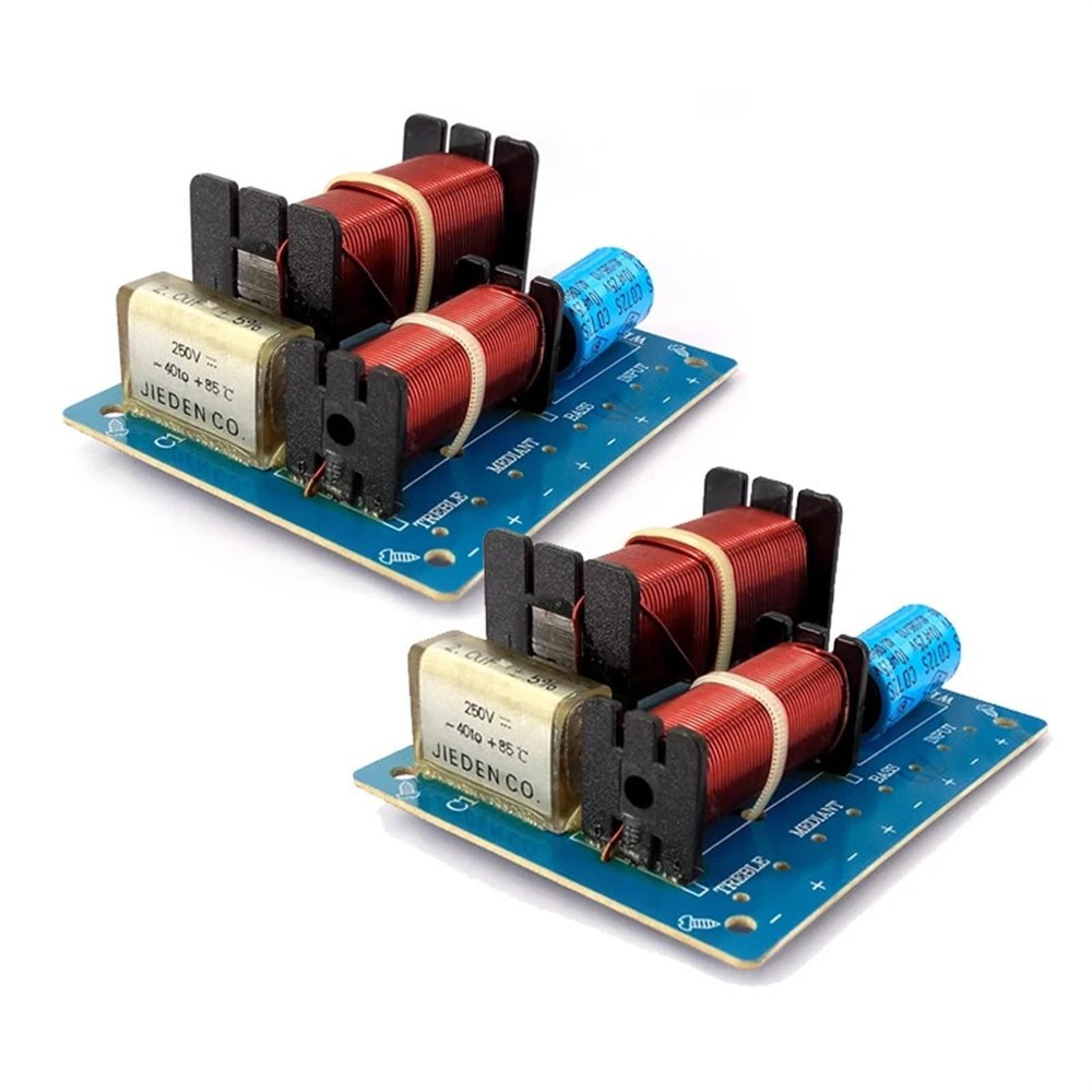 2PCS 3 Way 200W Speaker Treble Alto Bass Frequency Divider Home Theater HiFi Stereo 3Unit Circuit Stereo Audio Crossover Filters