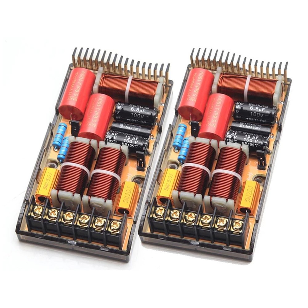 2PCS 2 Way 180W MKP Car Speaker Treble 2800Hz Bass Frequency Divider Circuits Automotive HiFi Stereo Audio Crossover Filters