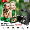 Dumjug 4K Video Camera Camcorder, 64MP UHD Vlogging Dual Camera for YouTube, 21X Digital Zoom IPS Screen Vlog Camera with External Microphone, Stabilizer, Remote, 2 Batteries, Remote, Memory Card view 2