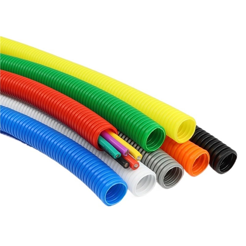 1PC PP Plastic Corrugated Pipe AD7.5~34.5mm Insulated Wire Sleeve Wrap Tube Cable Harness Split Loom Tubing(Green,AD 15.8 x ID 12mm,Open x 1 Meter)