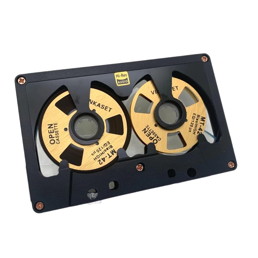 Yaregelun Cassette Audio Reel to Reel 50 Minute Blank Tape Double Sided Metal Reel Hollow Case Self-Made
