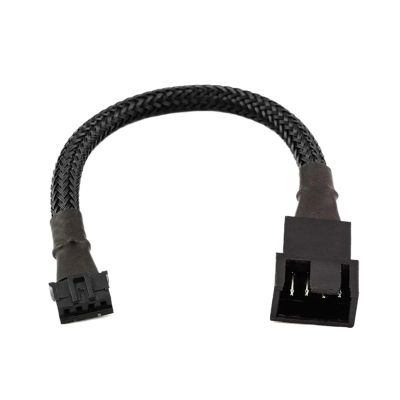ACGTUY Angitu Graphic Card 4Pin PWM Fan Adapter GPU Motherboard Cable Compatible with 4pin and 3pin Fan Black Sleeved 30cm