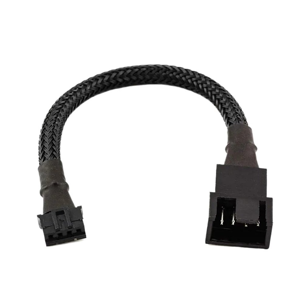 ACGTUY Angitu Graphic Card 4Pin PWM Fan Adapter GPU Motherboard Cable Compatible with 4pin and 3pin Fan Black Sleeved 30cm
