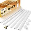 Delamu Cord Hider Wall, 85in Cord Covers for 3-4 Wires on Wall, Cable Hider Wire Hiders Wire Covers for TV Cords on Wall, Easy Mount Cable Cover Management Kit to Hide TV Wires, W1.18 H0.67in, White view 1