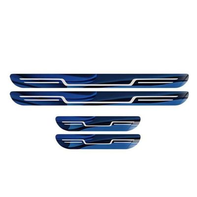 4 Pcs Stainless Steel Car Door Sill Strip for BMW X3 xDrive30e 2021 2022 2023 2024,Welcome Pedal Scratch Protection Scuff Plate,Car Accessories (D/Blue)