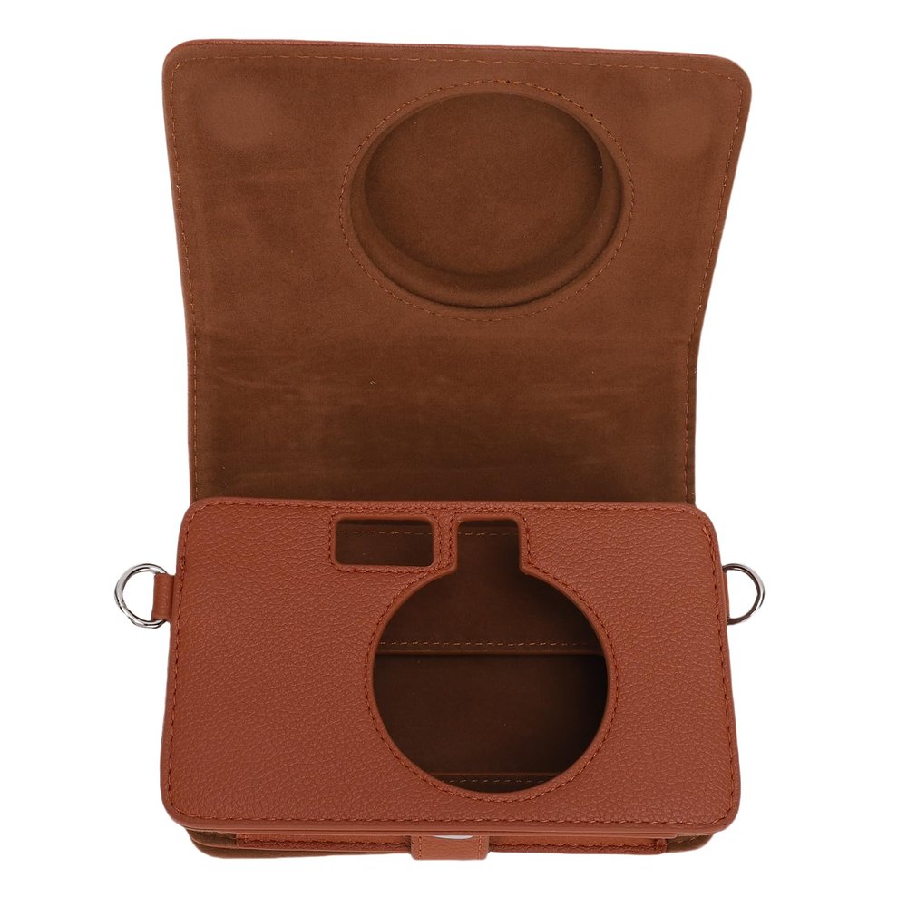 Drfeify Camera Box/Cover, PU Leather Protective Bag for MS200 Instant Camera, Magnetic Cover, ScratchResistant Storage for Travel Enthusiasts (Brown)
