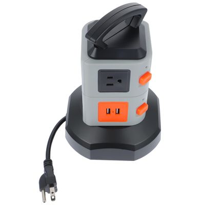 DECHOUS Way Power Board Surge Protector with USB Charging Ports High-Temperature Fuse Safety Socket Compact Ac Outlet Strip for Home and Office Use