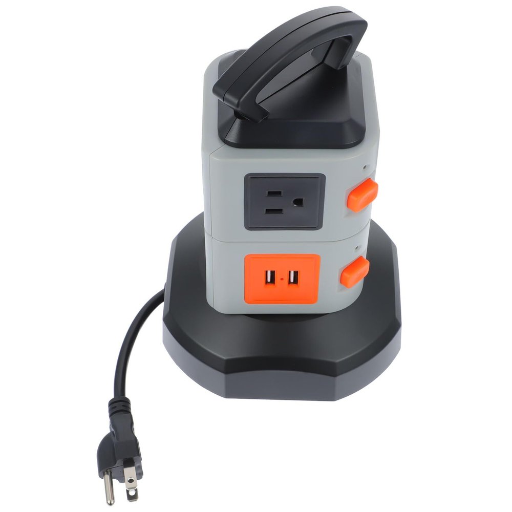 DECHOUS Way Power Board Surge Protector with USB Charging Ports High-Temperature Fuse Safety Socket Compact Ac Outlet Strip for Home and Office Use