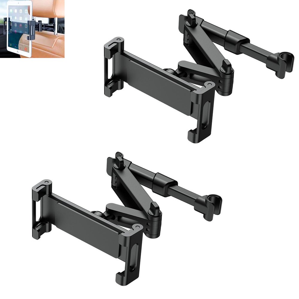 MCOTOP Ipad Holder for car Backseat 2 Pack, iPad Headrest Mount for 5.3-12.9" iPads/Phones, Car Tablet Holder with 360 Adjustable Rotating, Upgraded iPad Mount, Road Trip Essentials (Black)