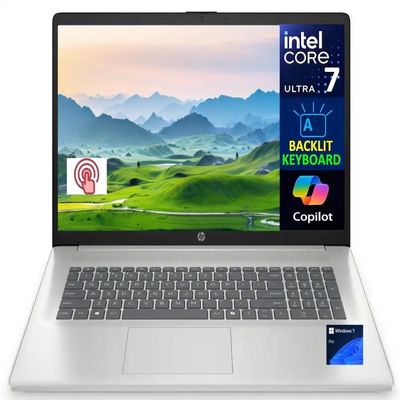 HP 17.3 Touchscreen Laptop Computer, Intel 12-Core Ultra 7 255U, Windows 11 Pro, Wi-Fi 6, Bluetooth 5.4, HD Camera, Backlit KB, 32GB DDR5, 1TB SSD, W11 Pro,W/O Mouse