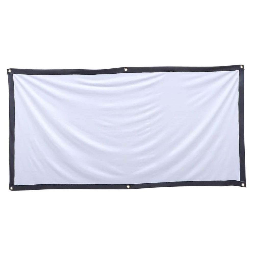 VALICLUD Foldable Anti-Crease Projector Screen with Hooks Indoor Outdoor Use Thick Polyester Material for Classroom Home Theater and Office Presentations