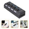 GALPADA Powered Hub with High-Performance Ports Independent Switches Overload Protection Advanced Chip Plug Play USB Concentrator for Computers and Laptops Black US Plug view 2