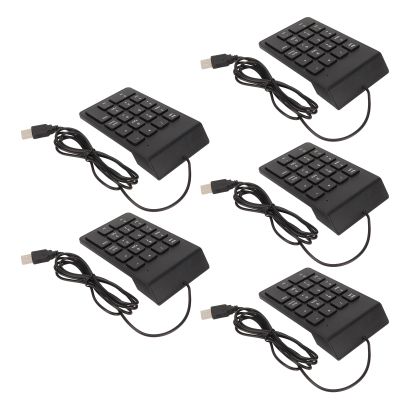 Fydun Wired Number Pad Ergonomic Design Wired Numeric Keypad 18 Keys Numeric Keypad PC Laptop Desktop - Input Devices Financial Security and Accounting (Black)