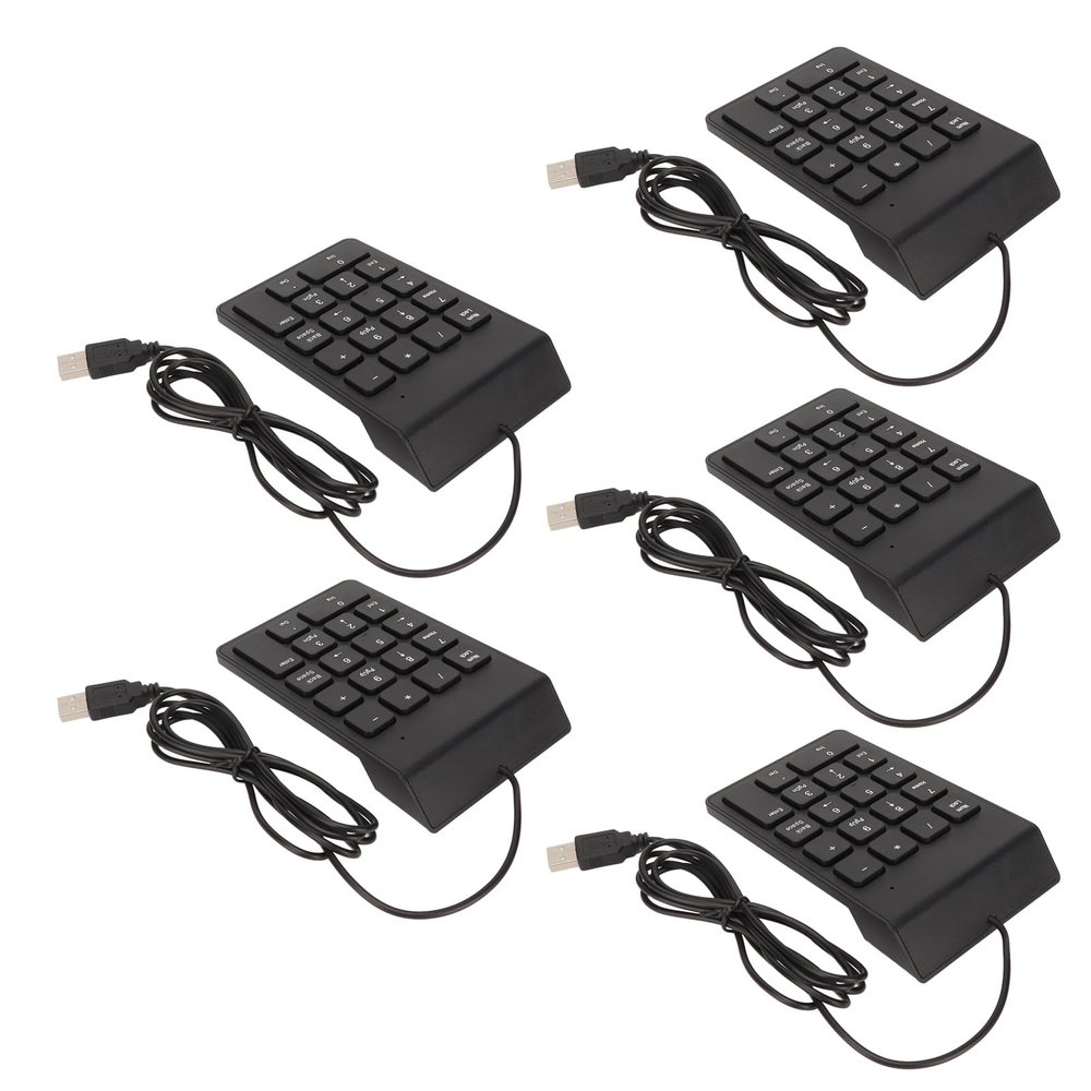 Fydun Wired Number Pad Ergonomic Design Wired Numeric Keypad 18 Keys Numeric Keypad PC Laptop Desktop - Input Devices Financial Security and Accounting (Black)