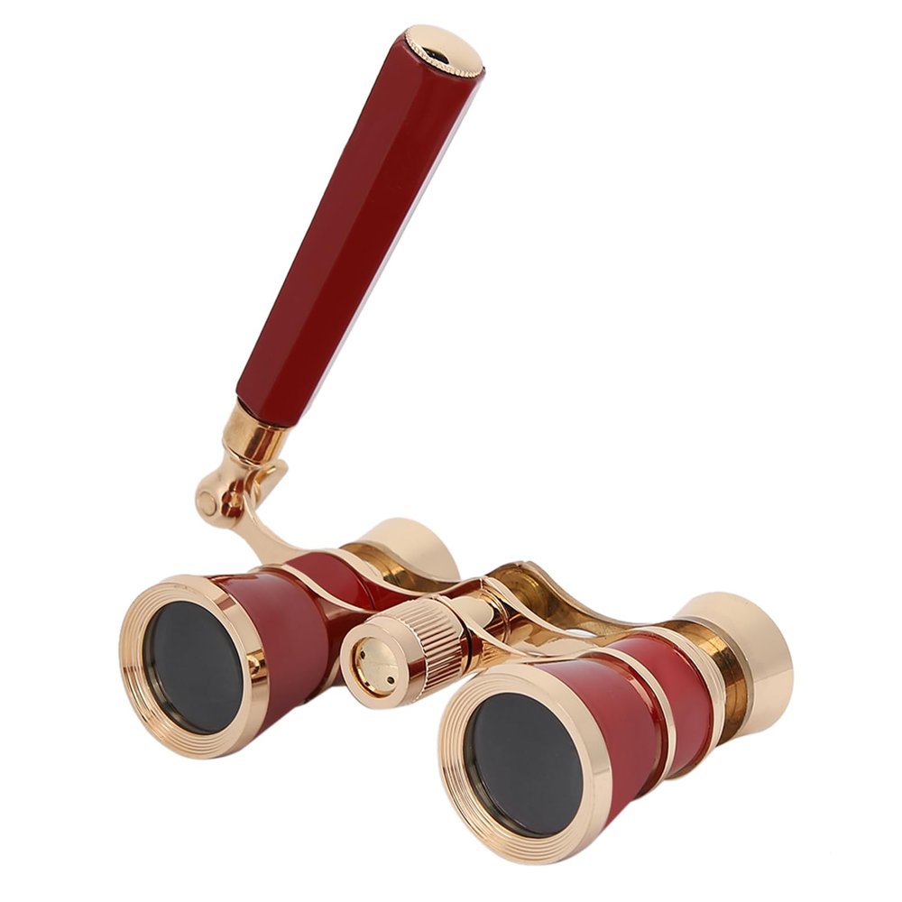ZJchao Opera Glasses, Binoculars 3X25 Opera Binocular Telescope Telescope Small Portable Theater for Women Girls Kids (Red)