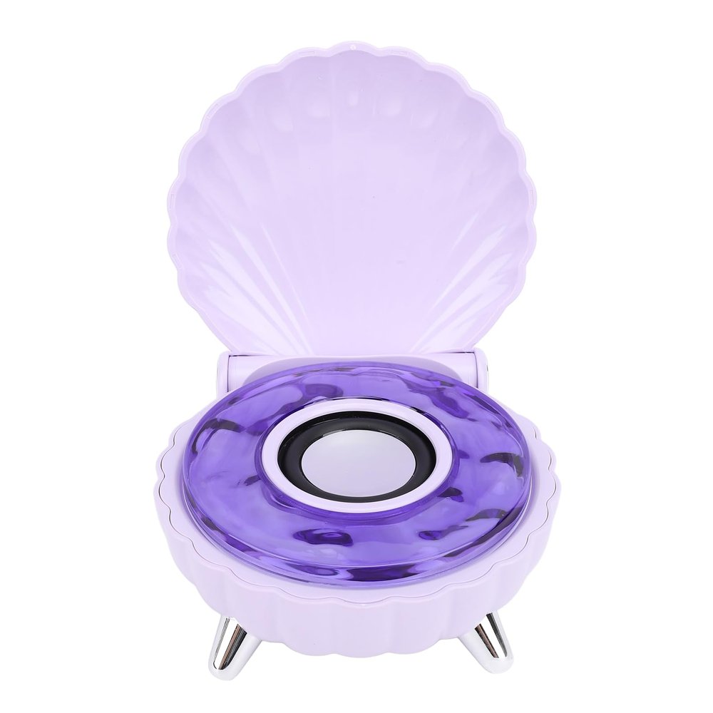 VELATEMOR 2 in 1 Small Speaker, Loudspeaker Shell Form High Performance Volume for at Home (Purple)