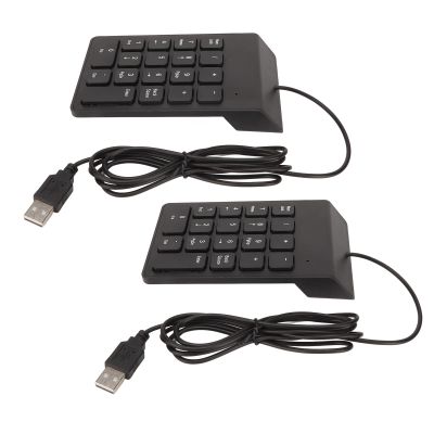 Fydun Wired Number Pad Ergonomic Design Wired Numeric Keypad 18 Keys Numeric Keypad PC Laptop Desktop - Input Devices Financial Security and Accounting (2 PCS)