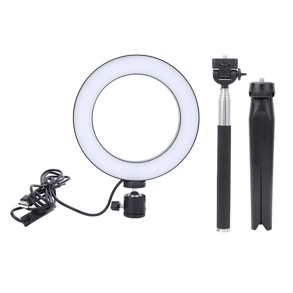 6 Inch USB LED with Tr and Selfie immable Fill for Photography, y with 10 Stepless Dimming, White Warm Cool for Laptop