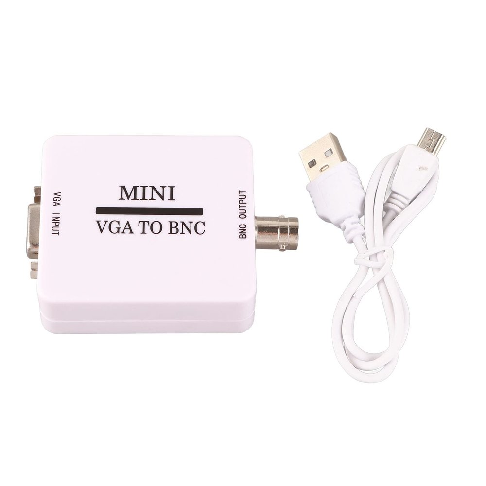 ANGGREK VGA to BNC Adapter, Mini HD VGA to BNC Video Converter, 1080P USB Power for HDTV Monitors and Computers