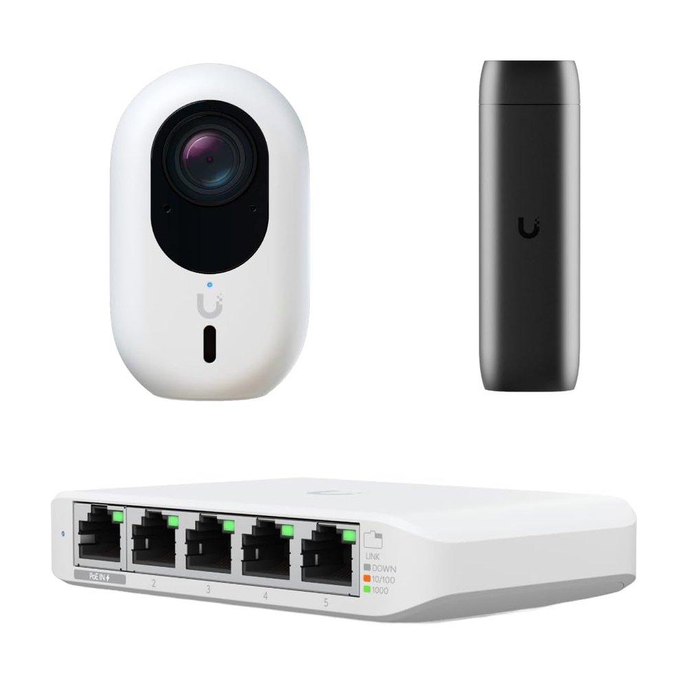 Living Room Connect Kit (UHF-LRC-101) - Flex Mini (Flex-Mini) Switch + G6 Instant (UVC-G6-INST) Camera + Protect Viewport (UFP-Viewport) | Seamless Connectivity & Security Monitoring Bundle