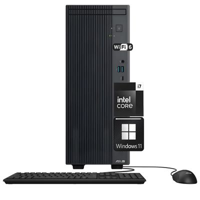 ASUS V500 Home & Business Desktop Computer Intel Core i7 (24 MB Cache, Up to 4.9GHz), 32GB RAM, 2TB PCIe SSD, Display Port, WiFi 6, HDMI, Keyboard & Mouse, 2-Monitor Support 4K, Windows 11