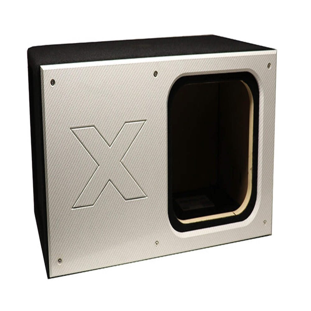 15" Single Vented Solo X Sub Box-All 1" MDF-White Super Weave Carbon Fiber Faceplate