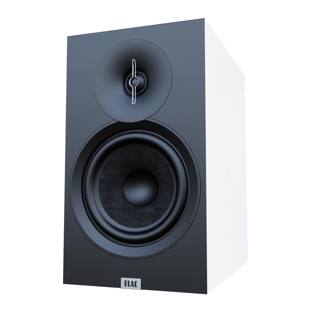 ELAC Debut 3.0 DB63-W Bookshelf Speakers, White (Pair) - 1 Aluminum Dome Tweeter & 6.5 Aramid Fiber Woofer - 2-Way Bass Reflex - 42Hz to 38KHz Response