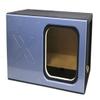 15" Single Vented Solo X Sub Box-All 1" MDF-Blue Super Weave Carbon Fiber Faceplate view 1