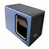 15" Single Vented Solo X Sub Box-All 1" MDF-Blue Super Weave Carbon Fiber Faceplate view 2
