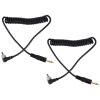 Sunicon Camera Flash Cable, 2pcs Universal 3.5mm to Male Flash PC Sync Cable Coiled Cord with Screw Lock for Digital Cameras view 1