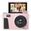 GOWENIC WiFi Mirrorless Camera, 8K 88MP Cameras for Photography with 32GB Card, 18X Digital Zoom Autofoucs Vlog Camera with 180 Flip Screen, Pop up Flash (Pink) view 1