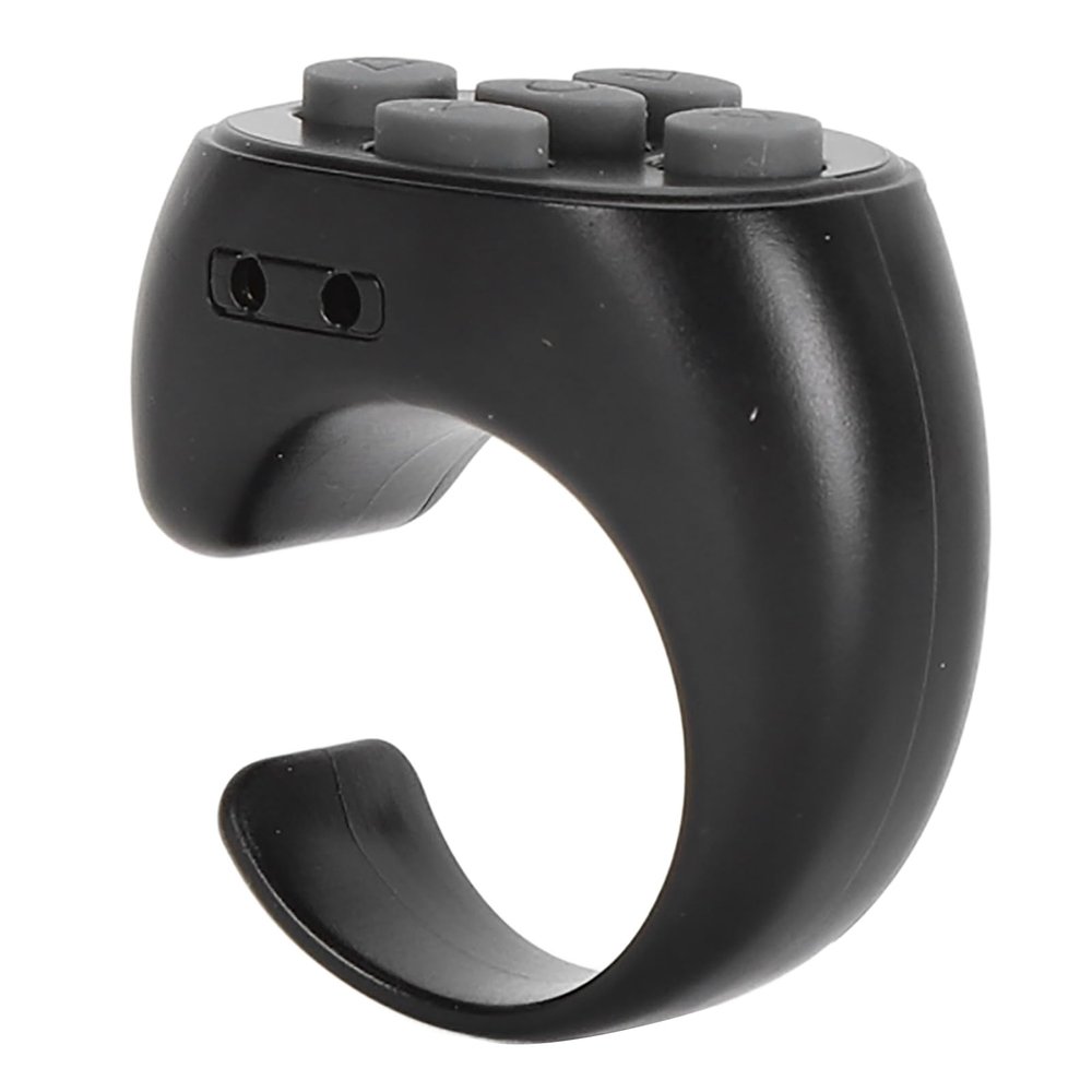 Dpofirs Scrolling Ring, Power Bank Function Stable Connection Camera Remote Shutter Page Turner 32.8ft Range Small with Charging Case for Tablet (Black)