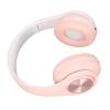 Keenso Noise Reduction Foldable Headset with Colorful Light, Wireless Over Ear Headphone for Phone Laptop, Stylish Headset for Kids (Black) (Pink) view 3
