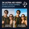 Acuvar 4K Pocket Vlogging Camera with 3-Axis Gimbal Stabilizer, Handheld Portable Video Camera with WiFi, LCD Screen, Face Tracking, 270 Rotation & 64GB SD Card view 2