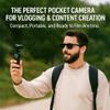 Acuvar 4K Pocket Vlogging Camera with 3-Axis Gimbal Stabilizer, Handheld Portable Video Camera with WiFi, LCD Screen, Face Tracking, 270 Rotation & 64GB SD Card view 3