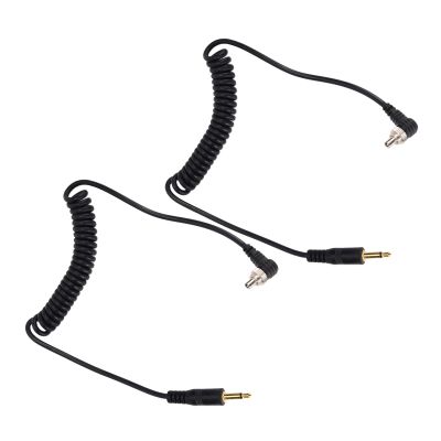 Keenso Fast Response Camera Flash Cable with Reinforced Screw Lock, 2pcs Flash PC Coiled Sync Cord, Suitable for Most Cameras