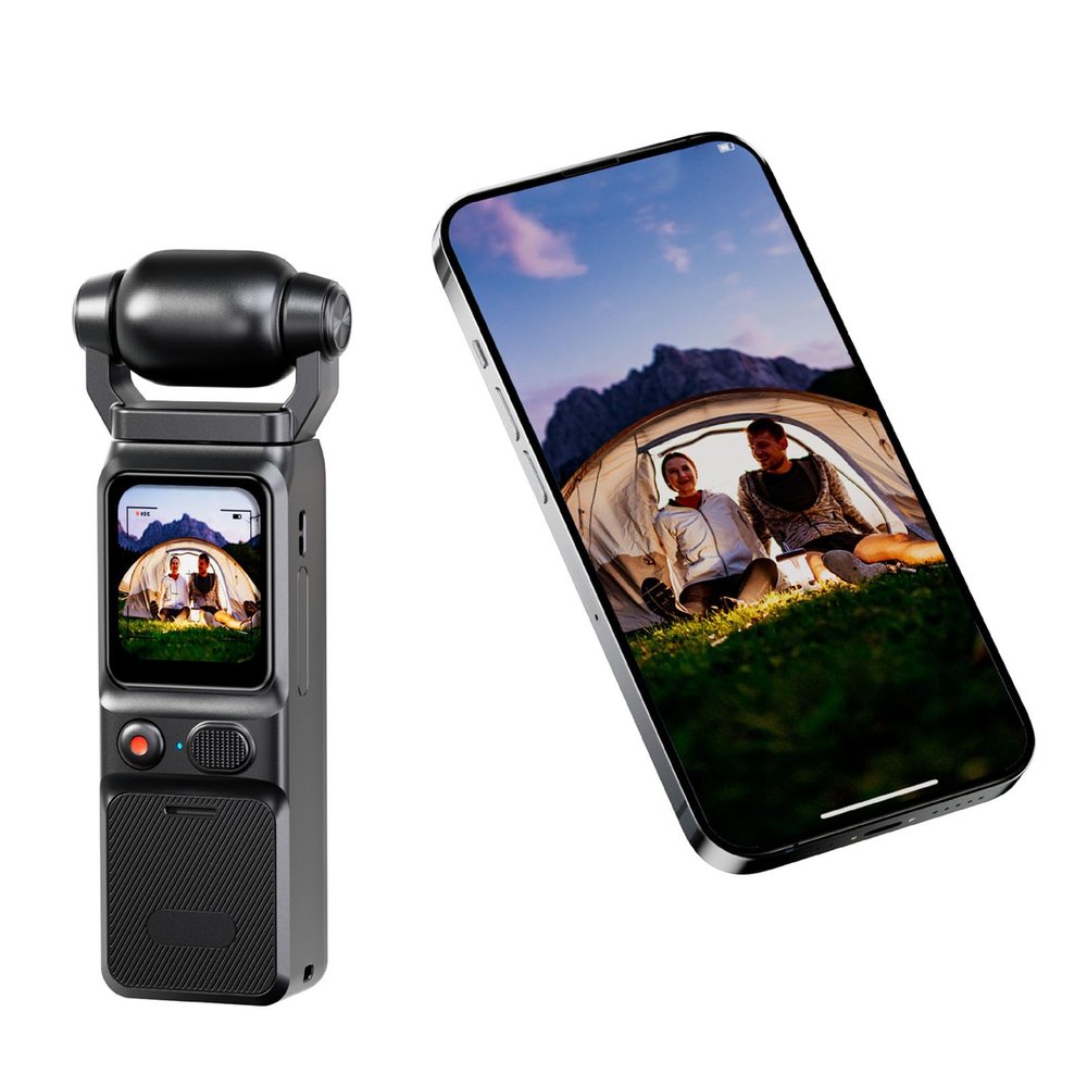 Bewinner 4K Handheld Video Camera, Vlogging Camera 6 Axis Gyro Stabilization & HD 180 Rotating Head, Wide Angle Handheld Camcorder Video Recorder with APP for Travel