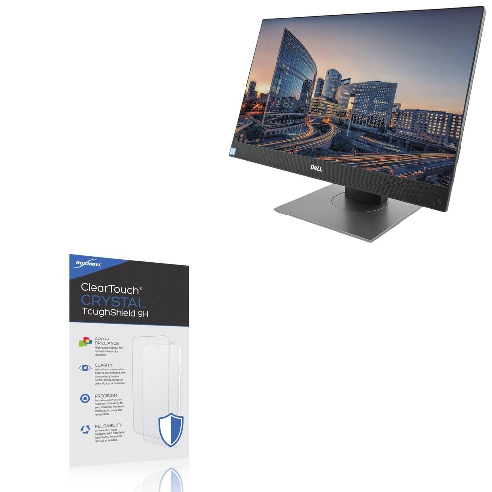 BoxWave Screen Protector Compatible With Dell OptiPlex 7470 AIO - ClearTouch Crystal ToughShield 9H (2-Pack), Clear 9H Tough Flexible Film Screen Protector