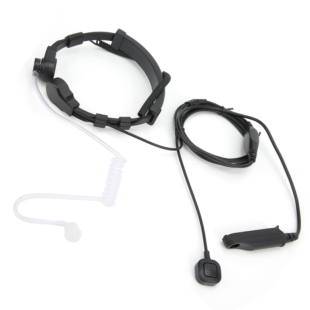 aqxreight Throat Mic Headset with Acoustic Tube for UV9R Plus BF9700 BFA58 - Switch and Design