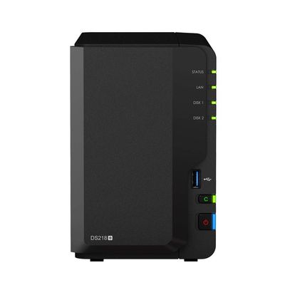 Synology DiskStation DS218+ Mini Desktop NAS Server, Intel Celeron J3355 Dual-Core, 6GB DDR3L SDRAM, 1TB SSD, DSM Software