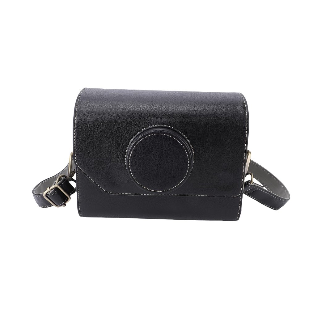 Bewinner Leather Camera Bag for Women, Crossbody Camera Case, DSLR Shoulder Bag with Adjustable Strap Removable Padded Dividers for Travel Work Shopping