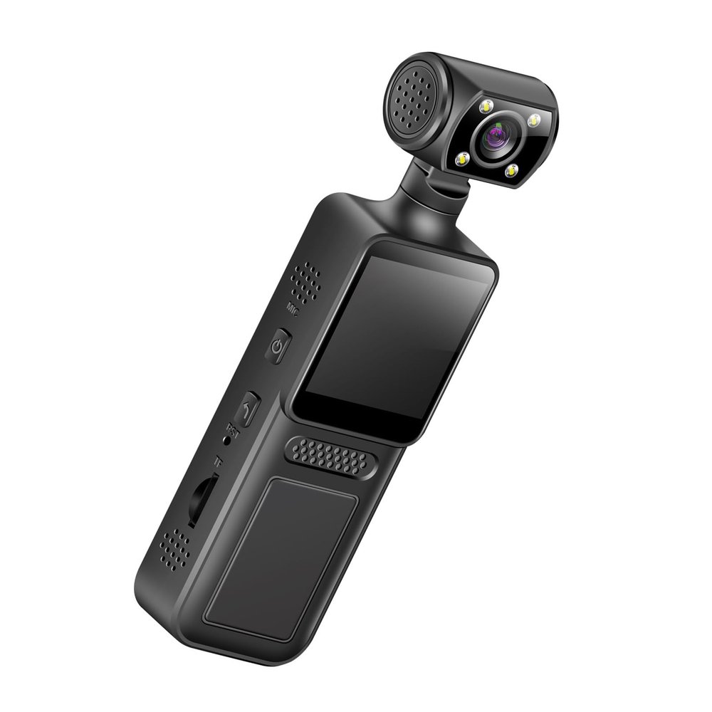 JINPIAOPIAO 4K Body Camera Video Small Wearable Body Portable 180 Degree Rotatable Lens Sport Action Outdoor Recorder WiFi