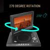 Asixxsix Portable DVD Player with 9.8 inch Swivel Screen, Dual Stereo Speakers HD Car DVD Player with Antennae Remote Control Support USB SD TV Sync and Multiple Disc Formats (US) view 3